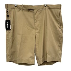 NEW RLX Ralph Lauren Tailored Fit Golf Shorts Khaki Men Size 42 Wicking‎ Fabric